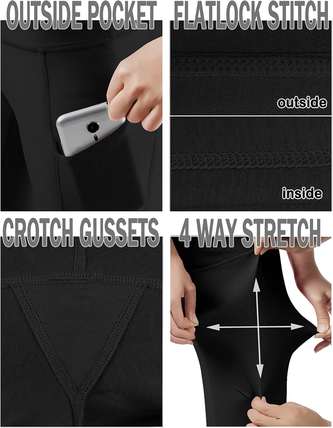 ODODOS Women's High Waist Biker Shorts with Pockets, Tummy Control Non See Through Workout Running Yoga Shorts: Clothing