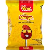 Vero Mango Lollipops with Chili Powder, Mexican Candy, 40 Count
