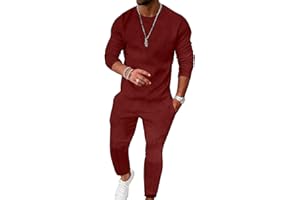 UOUA Mens 2 Piece Sweatsuits Set Long Sleeve Sweatshirt Jogging Sweatpants Tracksuits Outfits