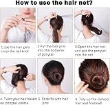 KAYZON Blonde Invisible Hair Nets U-Shaped Pins Set 50pcs Elastic Mesh Kids view 5