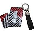 Ysbxitu 4 Buttons Smart Key Fob Cover with Keychain Fit for GWM Remote Key Shell Case Fit for GWM WEY Tank 300 400 500 700 Tank300 Tank500 Keyless Key Sleeve Key Holder Key Protective Cover-B Red