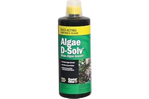 CrystalClear Algae D-Solv Pond Algae Control, Fast-Acting EPA Registered Algaecide, Use in Fountains & Outdoor Ponds Containing Koi & Other Fish, Treats 11,520 Gallons, 32 Ounces