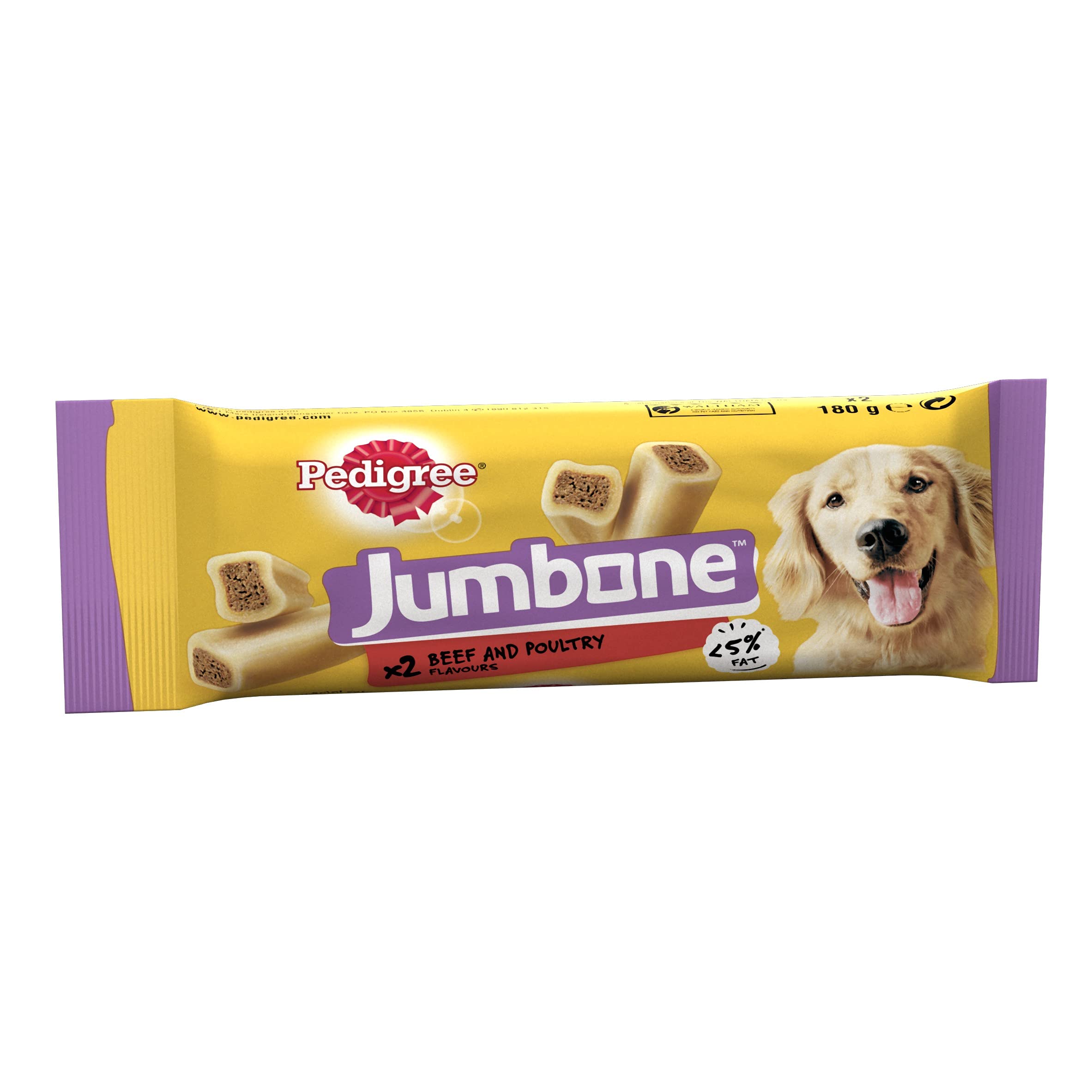 Pedigree Jumbone – Medium dog Treats with Beef and Poultry Flavour, 24 Chews – Pack of 12 (12 x 180 g)