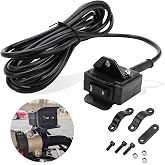 12V Winch Switch with Mounting Bracket for ATV UTV Polaris Sportsman RZR | Waterproof Steel, Powder Coated, 1500-6000lb, Bullet Connectors, Thumb Control, For Warn Badlands Arctic Cat KFI Master Lock