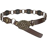 SUOSDEY Western Leather Belts for Women Vintage Cowgirl Rivets Belt for Jeans Dress