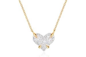 TONTMY STUDIOS Gold Necklace for Women 14K Gold Plated Simple Chain Cubic Zirconia Pendant Necklace Cute Rhinestone Solitaire Necklace Dainty Gold Jewelry for Women
