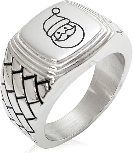 Tioneer Stainless Steel Adorable Santa Claus Geometric Pattern Step