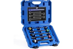 Orion Motor Tech Torque Extension, 5pcs 1/2" Drive Torque Limiting Extension Bar Set, 8 Inch Color Coded Laser Etched Torque 