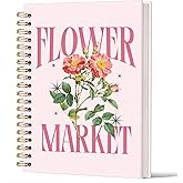 Lacama Cute Notebook Journal for Women, Pink Pretty Notebooks Gifts for Women, School Office Supplies, Flower Market Hardcover Spiral Notebook for School 5.5x8.3 Inch