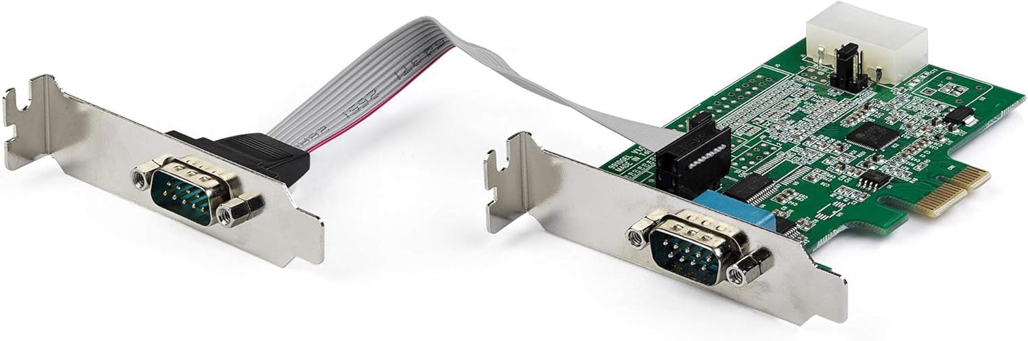 StarTech.com 2-port PCI Express RS232 Serial Adapter Card, PCIe RS232 Serial Host Controller Card, PCIe to Serial DB9