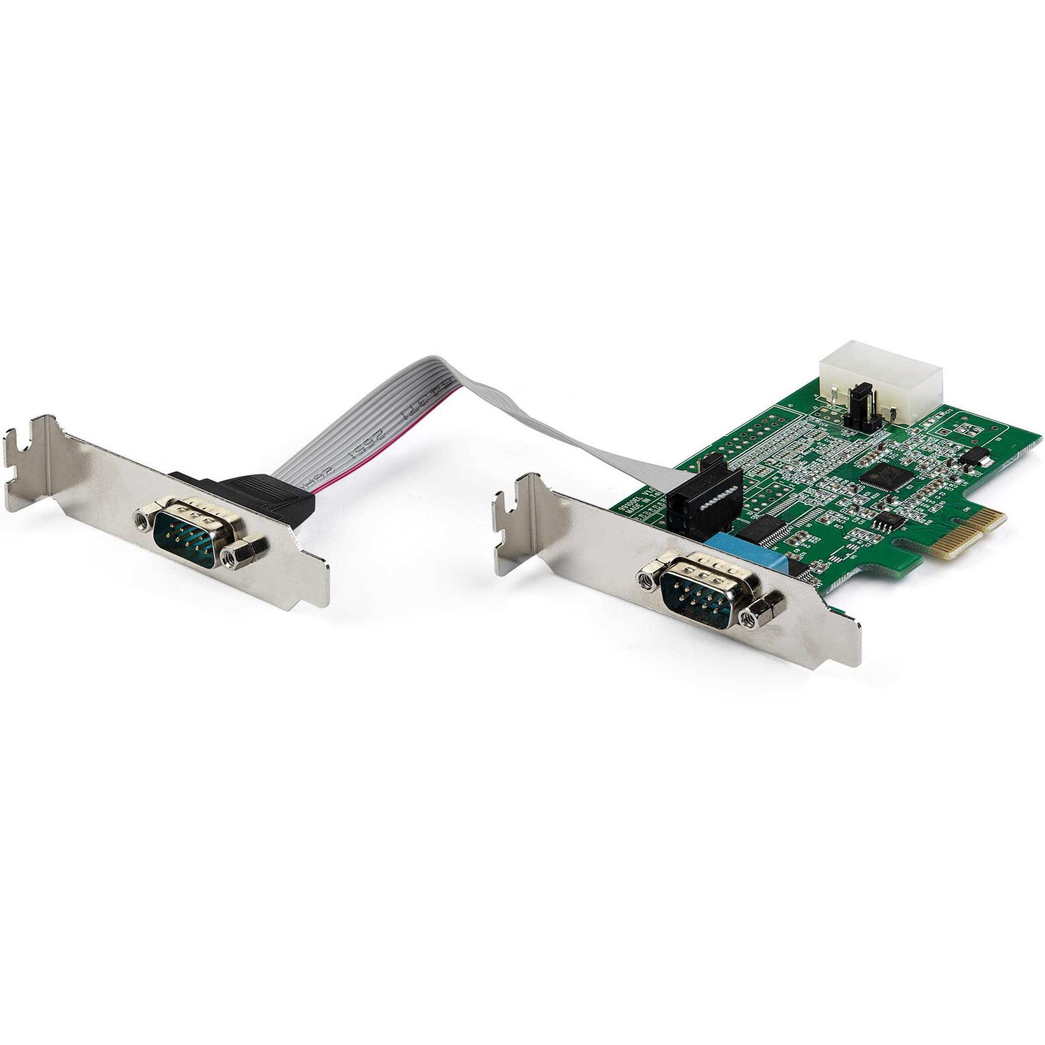 StarTech.com 2-port PCI Express RS232 Serial Adapter Card - PCIe RS232 Serial Host Controller Card - PCIe to Serial DB9 - 16950 UART - Low Profile Expansion Card - Windows, macOS, Linux (PEX2S953LP)