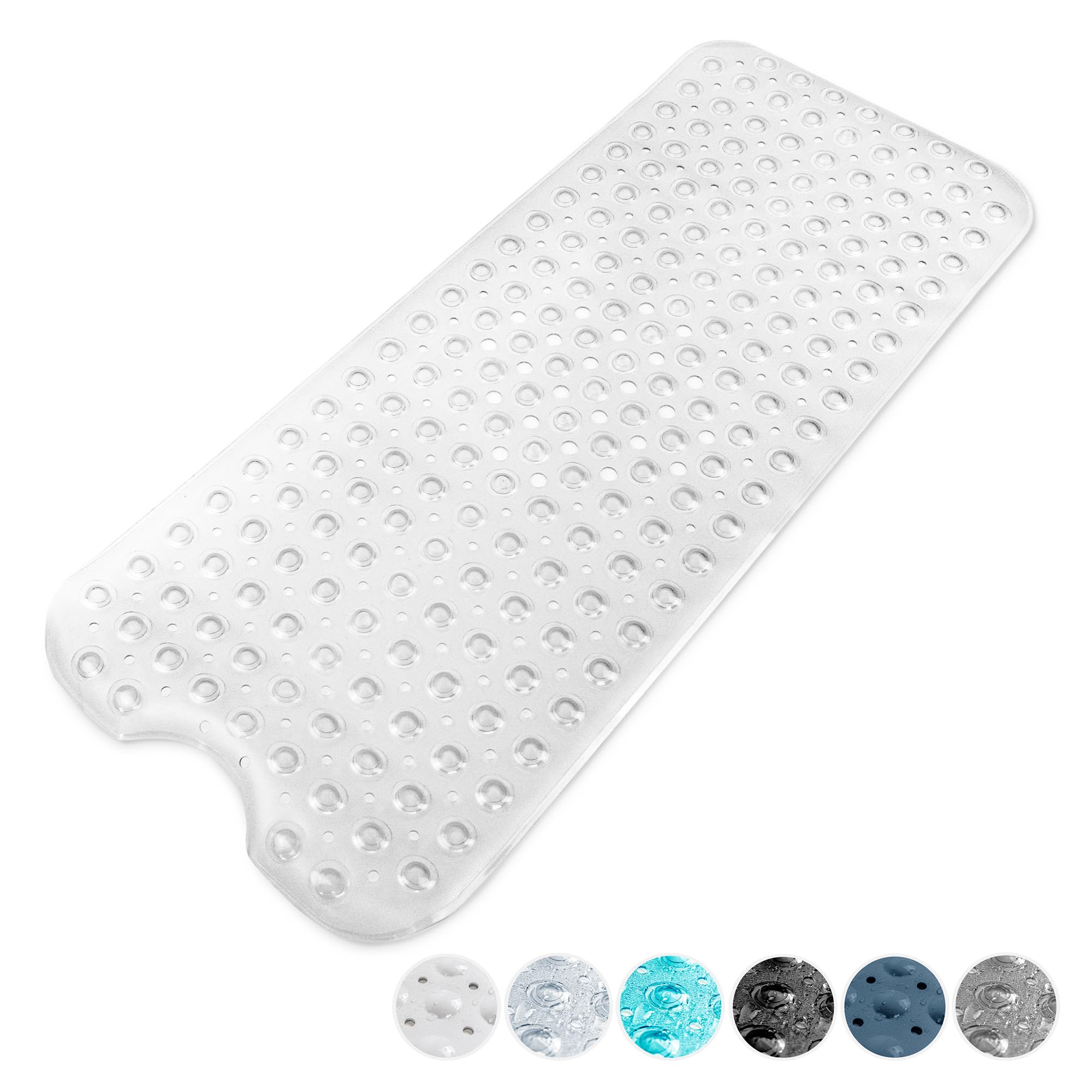 KEPLIN Premium Non-Slip Bath Mat - 200 Suction Cups, BPA, Latex Free, Mildew Resistant, Machine Washable - Safe, Durable & Comfortable for Bathroom Tubs (White, Bath, 100 x 40cm)