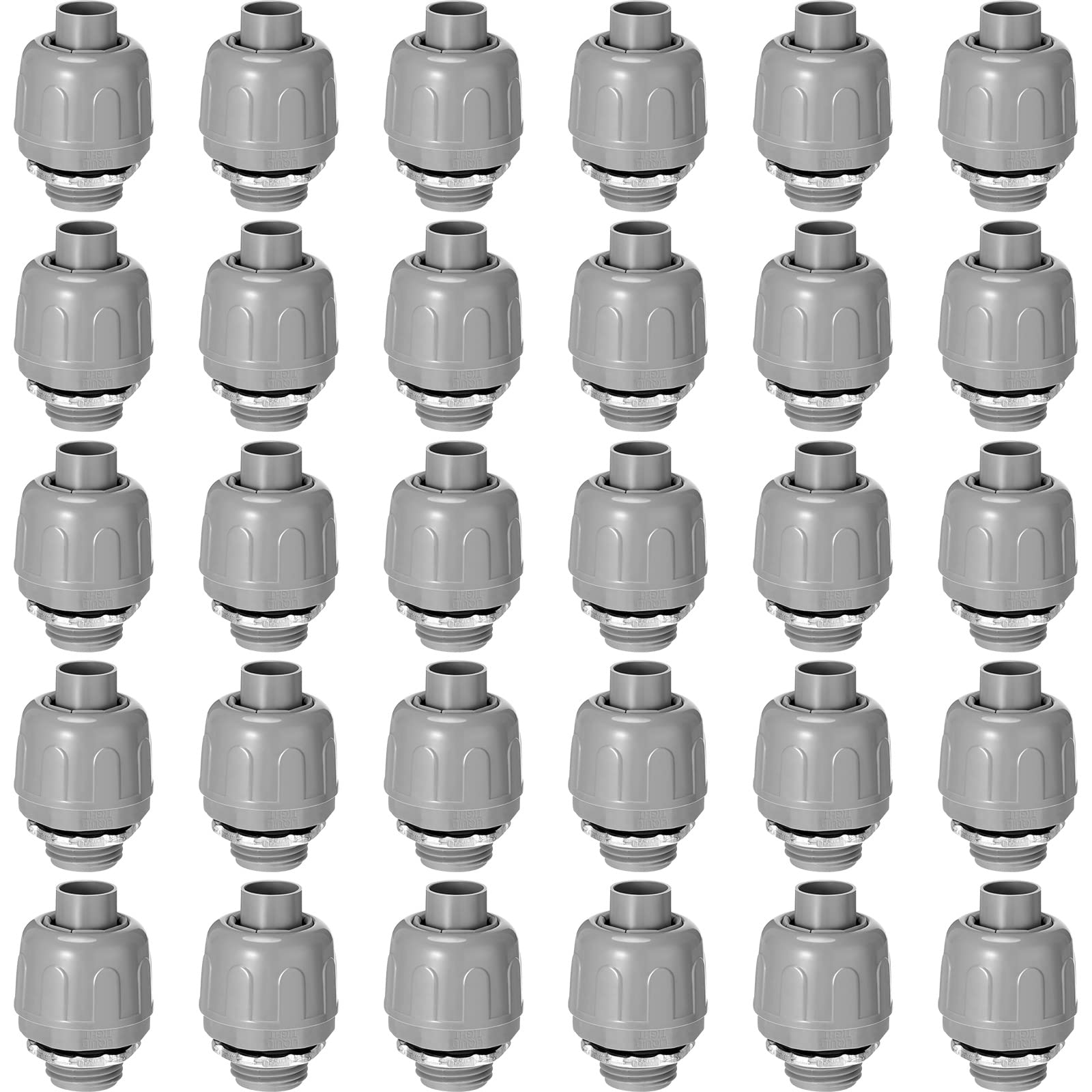 Photo 1 of 1/2 Inch Liquid Tight Connector PVC Electrical Conduit Fittings Straight 180 Degree Flexible Conduit Connector for Home Kitchen Bathroom Tube Tool Supplies (30 Pcs)