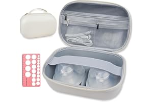 Sarlar Breast Pump Bag Carrying Case for Momcozy & Willow, Use with Hands Free Wearable Breast Pumps for Security/Medela/eufy/Bluefair, Travel Pumping Bag with Nipple Ruler & Removable Tray(Holds 2)