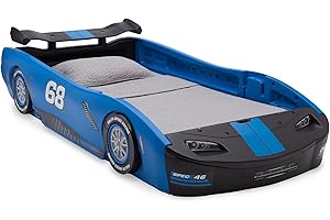 Delta Children Turbo Race Car Twin Bed, Blue