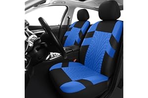 Pariitadin Car Seat Covers Front Pair, Washable and Breathable Seat Covers for Cars, Universal Fit Car Interior Covers for Most Sedan, Truck, SUV, Black/Blue