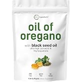 Micro Ingredients Oil of Oregano with Black Seed Oil, 150 Softgels | Naturally Occurring Carvacrol &amp; Thymoquinone. 2-in-1 Oregano Oil Supplement. Non-GMO, Gluten Free, 3rd Party Tested.