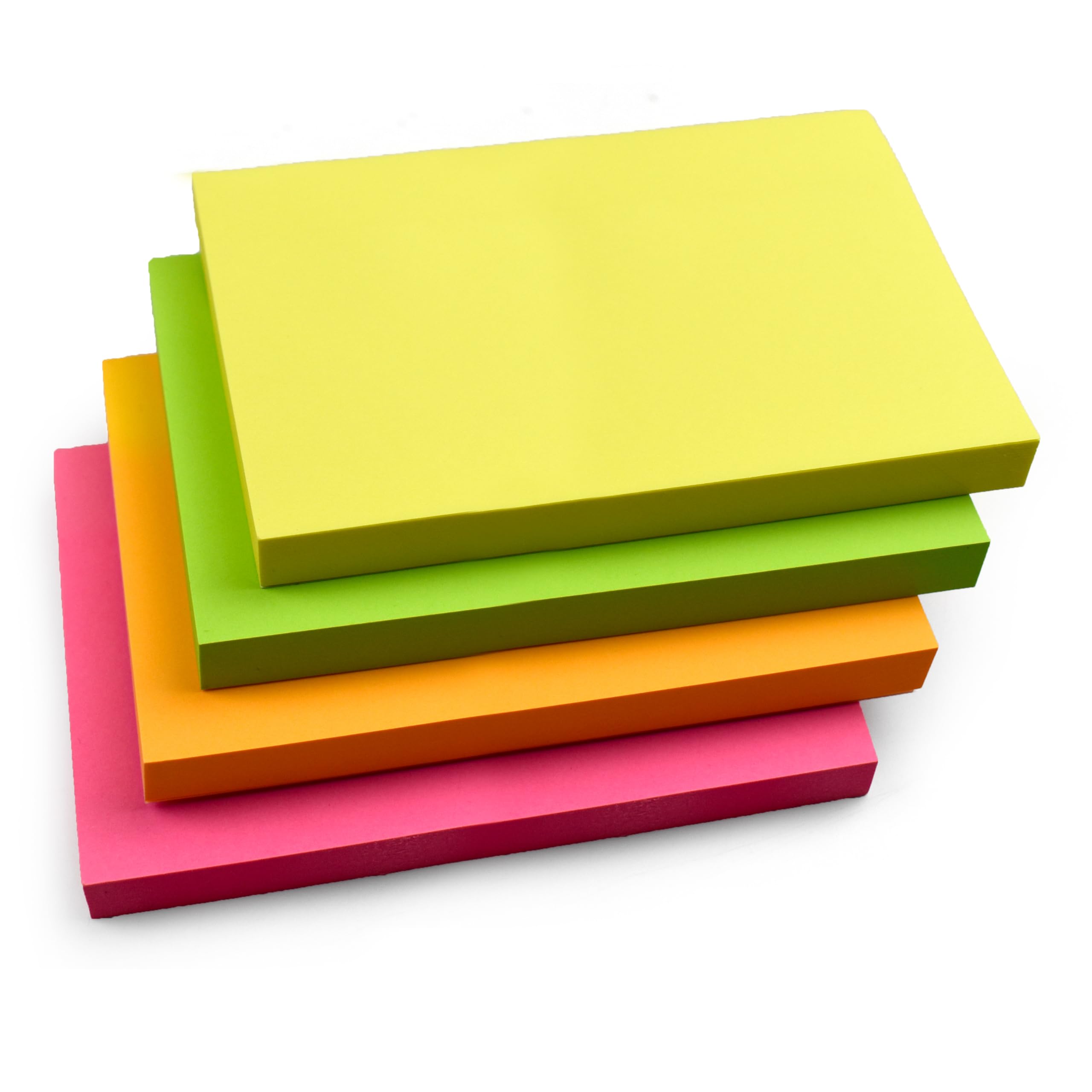 400 Bright Sticky Notes 127x76mm (5"x3") 4 Pads of 100 Sheets - Colourful Memo Notes in Yellow, Pink, Orange, Green or Peach - Note-Taking, Reminders, Checklist