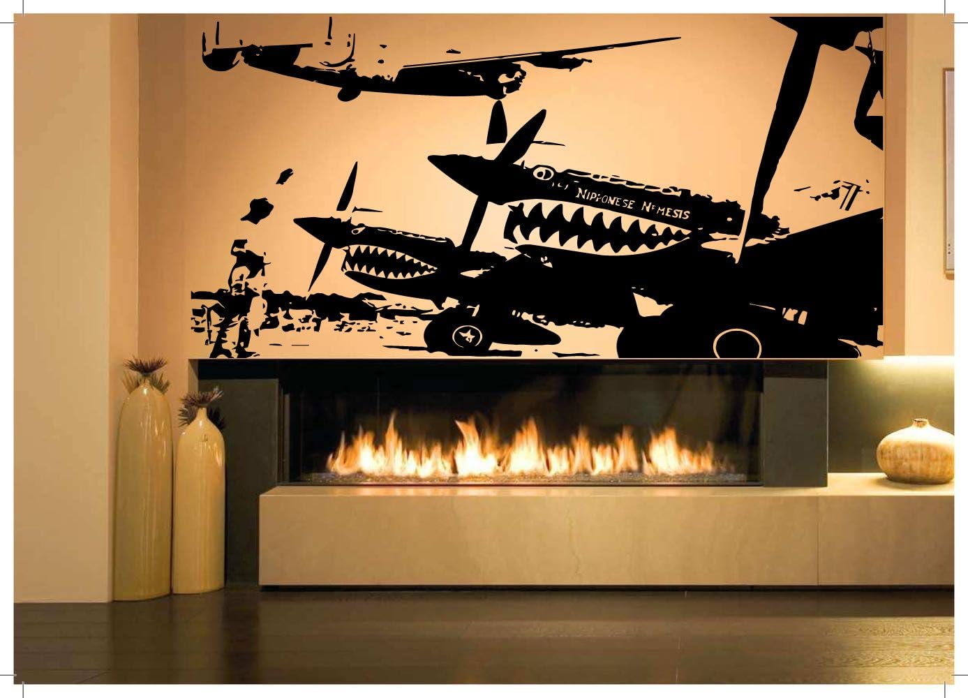Wall Room Decor Art Vinyl Sticker Mural Decal Ww2 Plane Jet Aircraft War AS1417