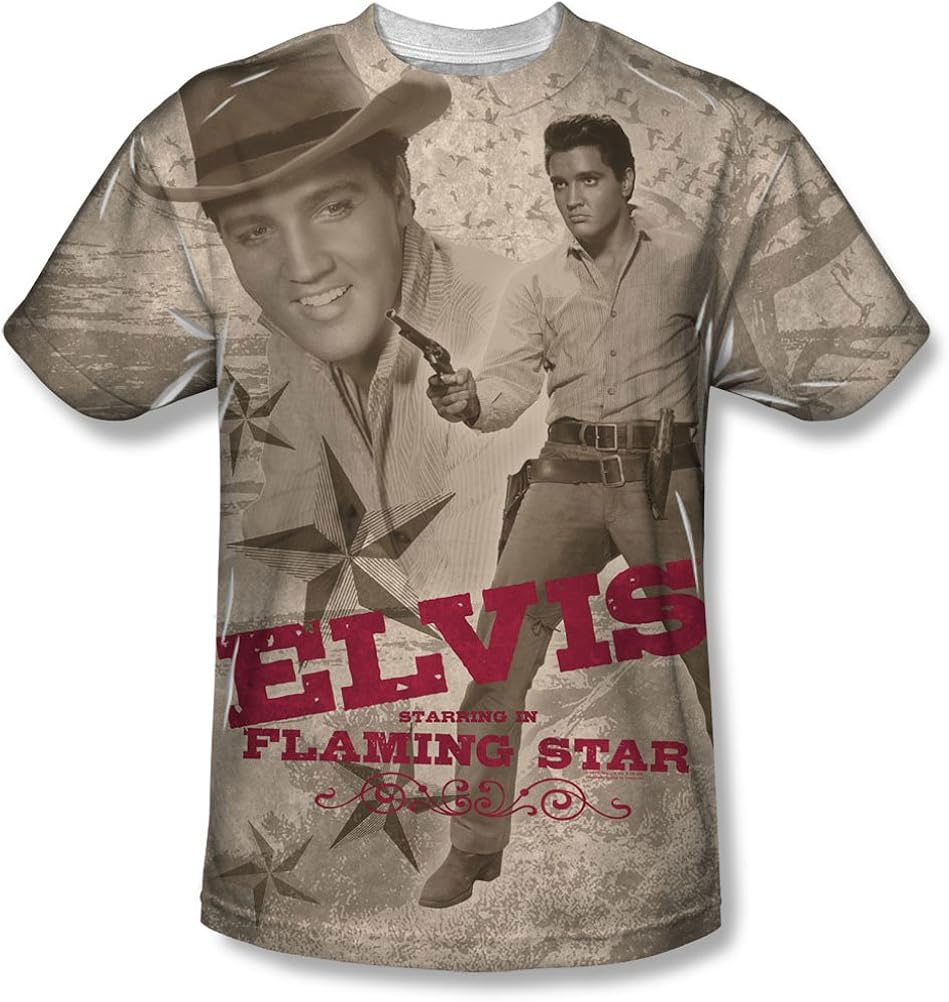 Elvis Mens Flaming Star TShirt Amazon.co.uk Clothing
