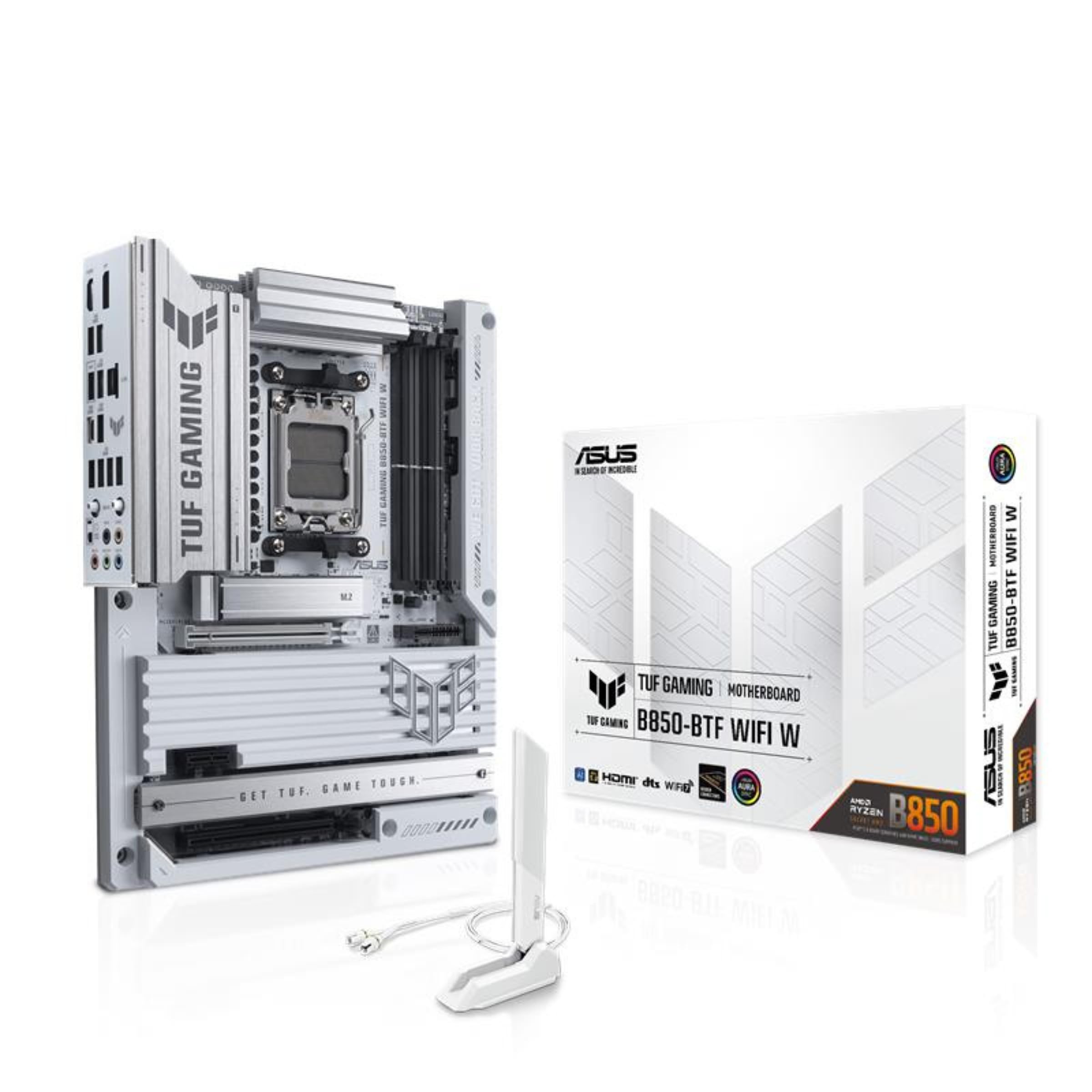 Photo 1 of ASUS TUF Gaming B850-BTF WiFi W AMD B850 ATX Motherboard,Hidden-Connector Design, 14+2+1 80A DrMOS Power Stages, DDR5, PCIe 5.0 Ready, 3X M.2, Wi-Fi 7, 2.5Gb LAN, DP, HDMI™, USB 20Gbps Type-C