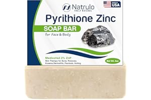 ERBAID Pyrithione Zinc Soap Bar for Face & Body, 4oz | Medicated 2% ZnP Bar Soap Skin Therapy Cleanser for Acne, Rosacea, Eczema, Dermatitis, Psoriasis, Itching | Cleansing, Calming Facial Wash Made in USA