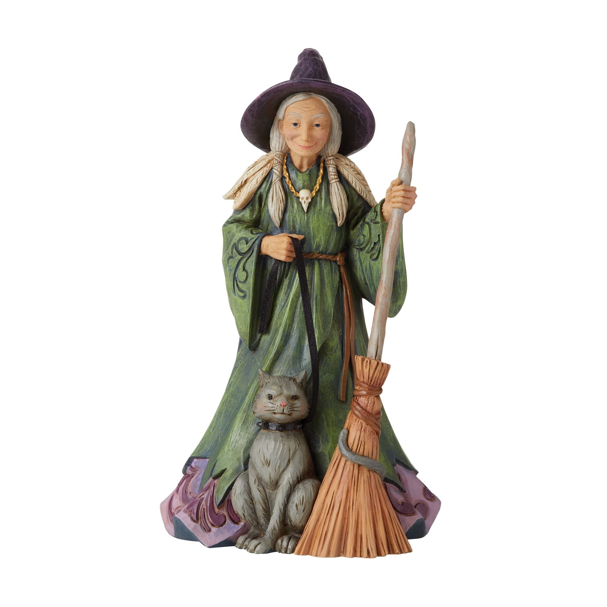 Heartwood Creek - Figure Witch with Cat and Scene Chased