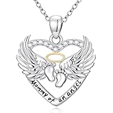 VNRIOW Miscarriage Necklace Loss of Pregnancy Necklace 925 Sterling Silver Mommy of an Angel Memorial Sympathy Jewelry Gift for Mom Mother Women