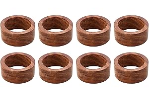 ARN Craft Handcrafted Wooden Napkin Ring for Weddings Dinner Parties or Every Day Use (set of 8)