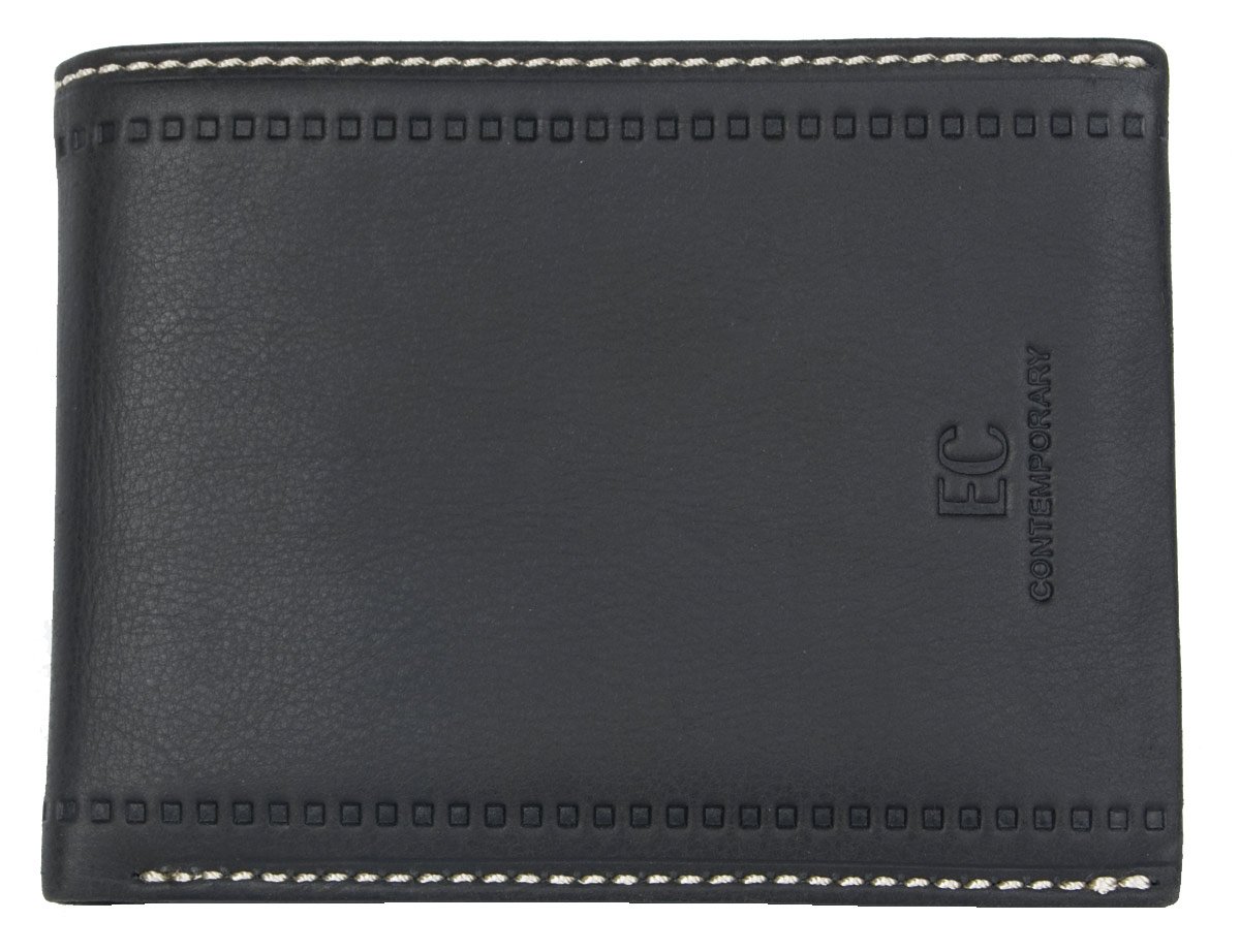 Men's Large Very Dark Grey Genuine Leather Wallet EC-Contemporary