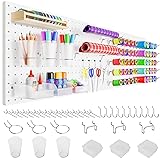 FZK Peg Board,36pcs Pegboard Kit, Includes 4 White