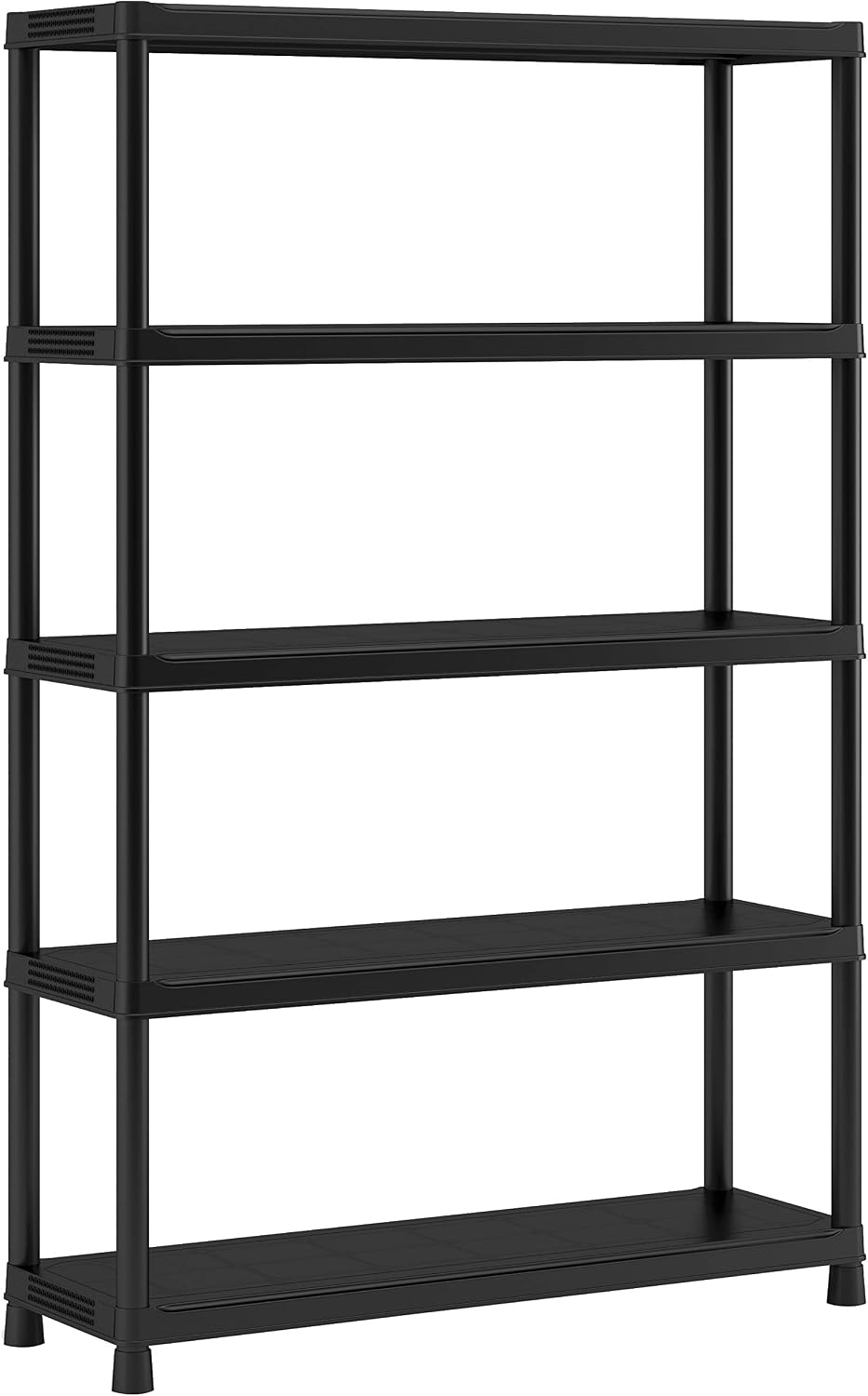 ABM Ltd - Etagere Resin 5 Shelf Wide 187x120x40 cm Black, 120 x 40 x 187 cm