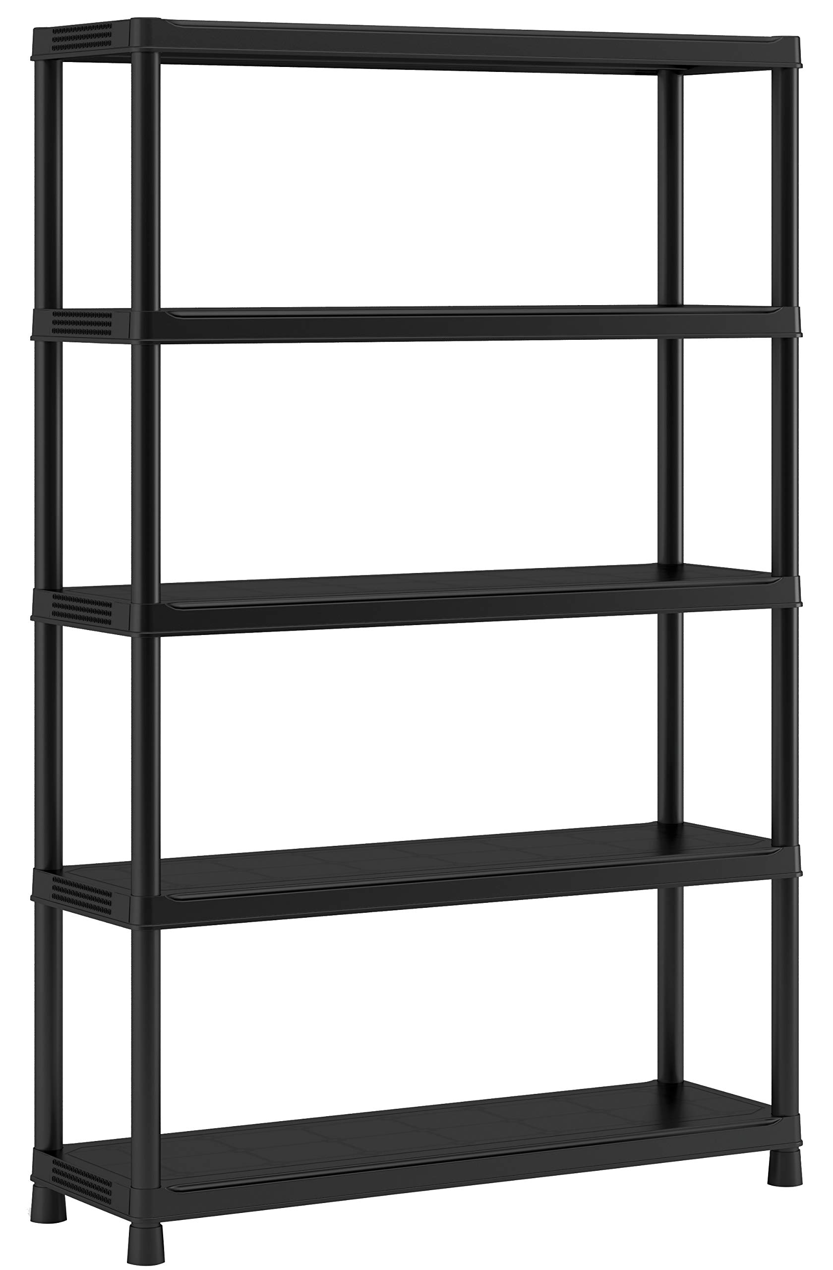 ABM Ltd – Etagere Resin 5 Shelf Wide 187x120x40 cm Black