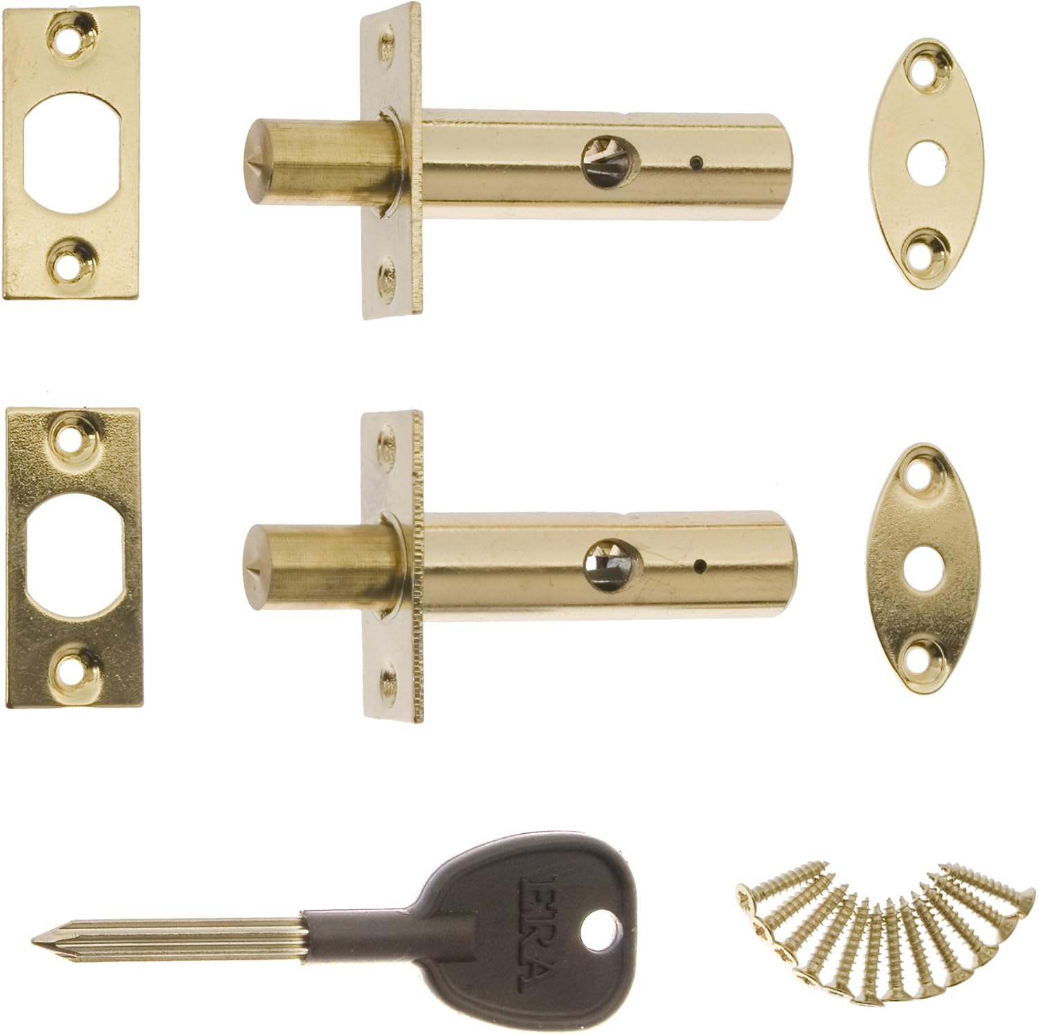ERA Door Security Bolt with 1 Key Brass (2 Pieces) Amazon.co.uk DIY
