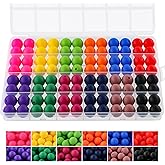 HHCFAST 96Pcs 15mm Silicone Beads Multicolor for Keychain Making, Round Silicone Beads for Pens and Bracelet Making(Multicolor Classic)