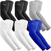 YQXCC 6 Pairs Arm Sleeves | Cooling UV Sun Protection | Sports Compression Sleeves | for Men Women