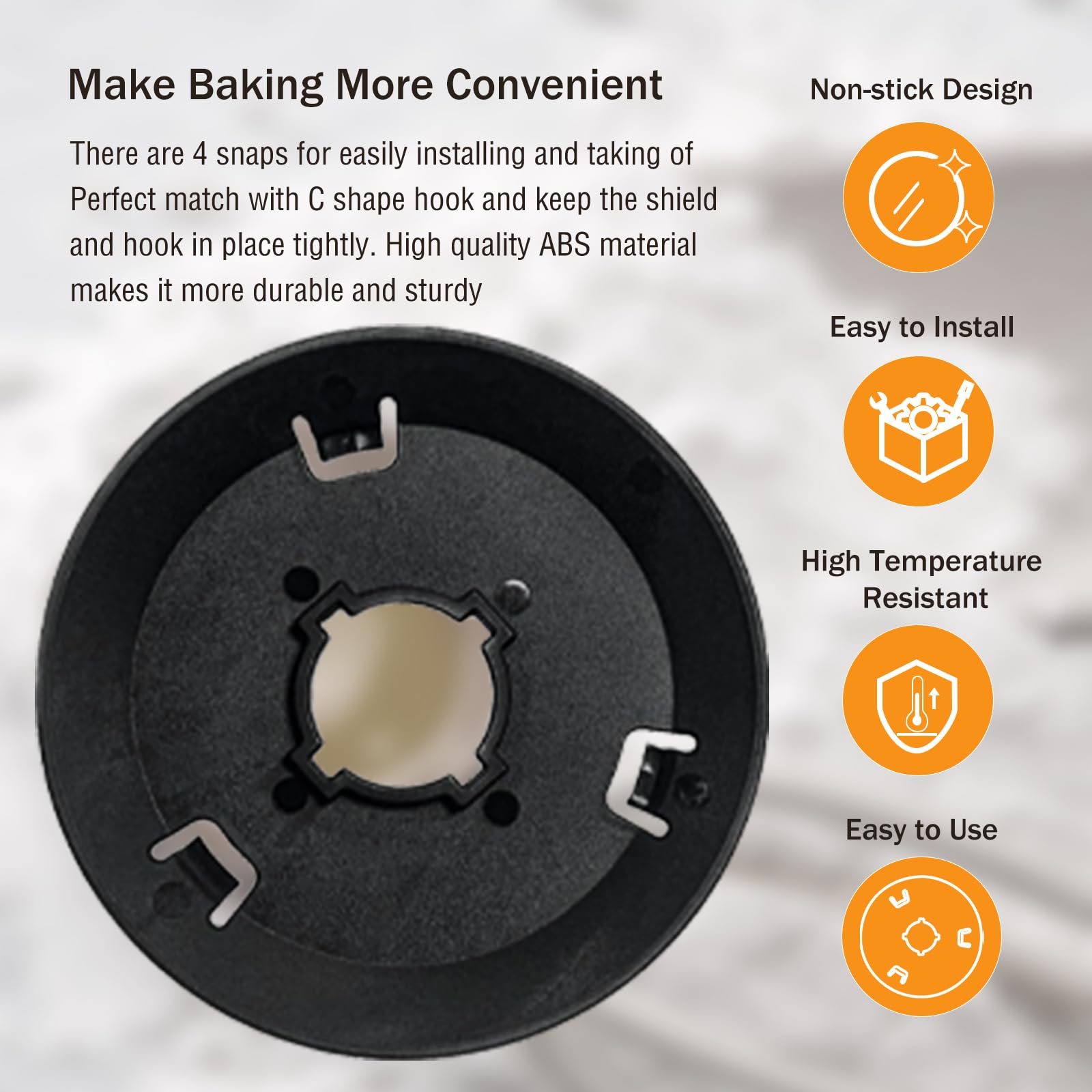 Dough Hook Shield Compatible with Mixers - Fits for C Shape Dough Hooks Stand Mixer Attachment - Food Grade Prevents Your Dough from Climbing Up and Clogging Up Your Mixer