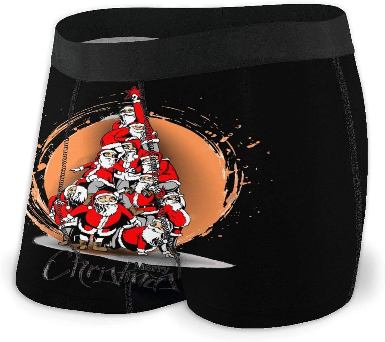 POSLANG Christmas Cartoon Funny Santa Claus Boxer Briefs Soft Underwear Breathable Cotton