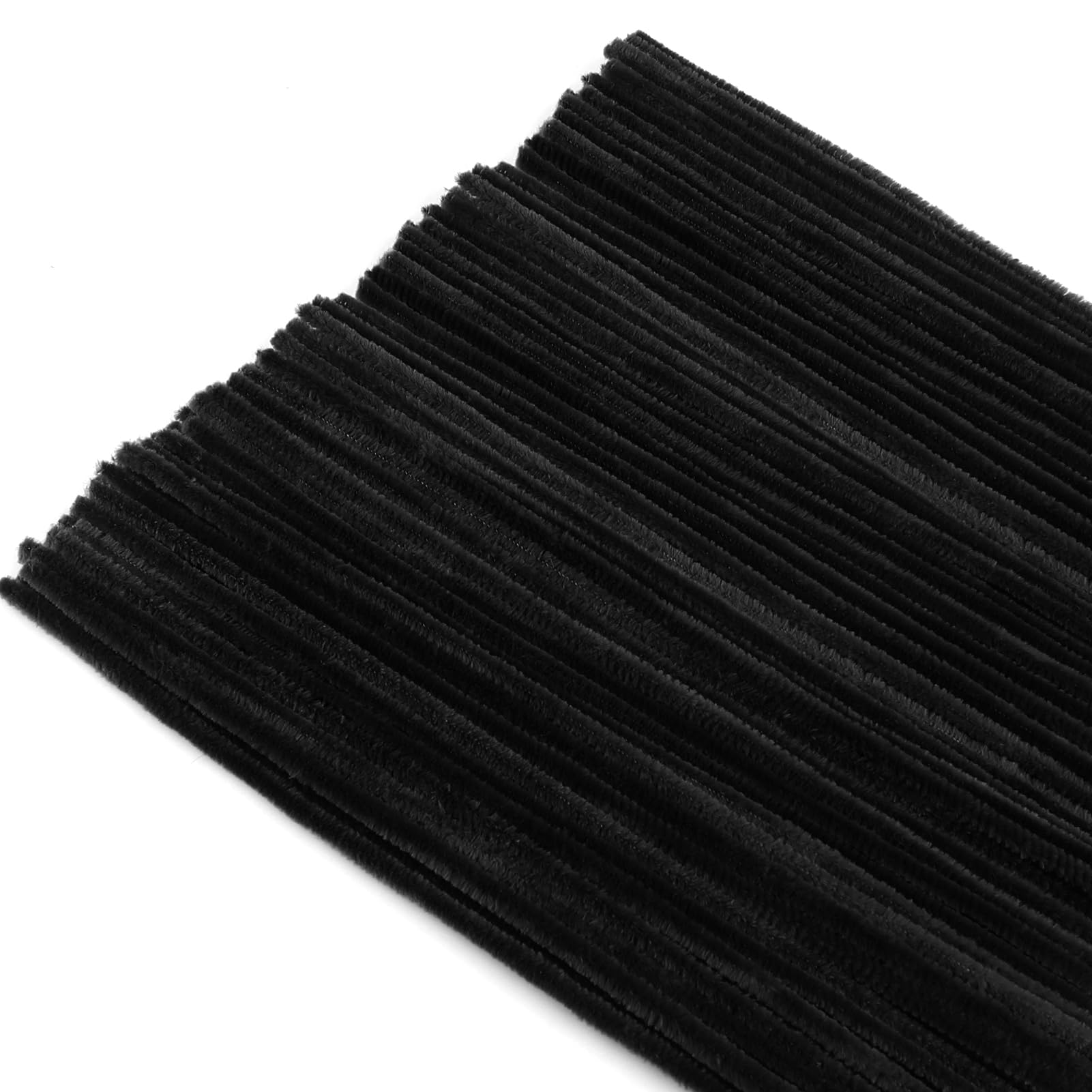 TOAOB 200pcs Black Pipe Cleaners for Craft 30cm Long Chenille Stem 6mm Thick Fuzzy Sticks Craft Supplies for DIY Flowers Projects Home Decorations