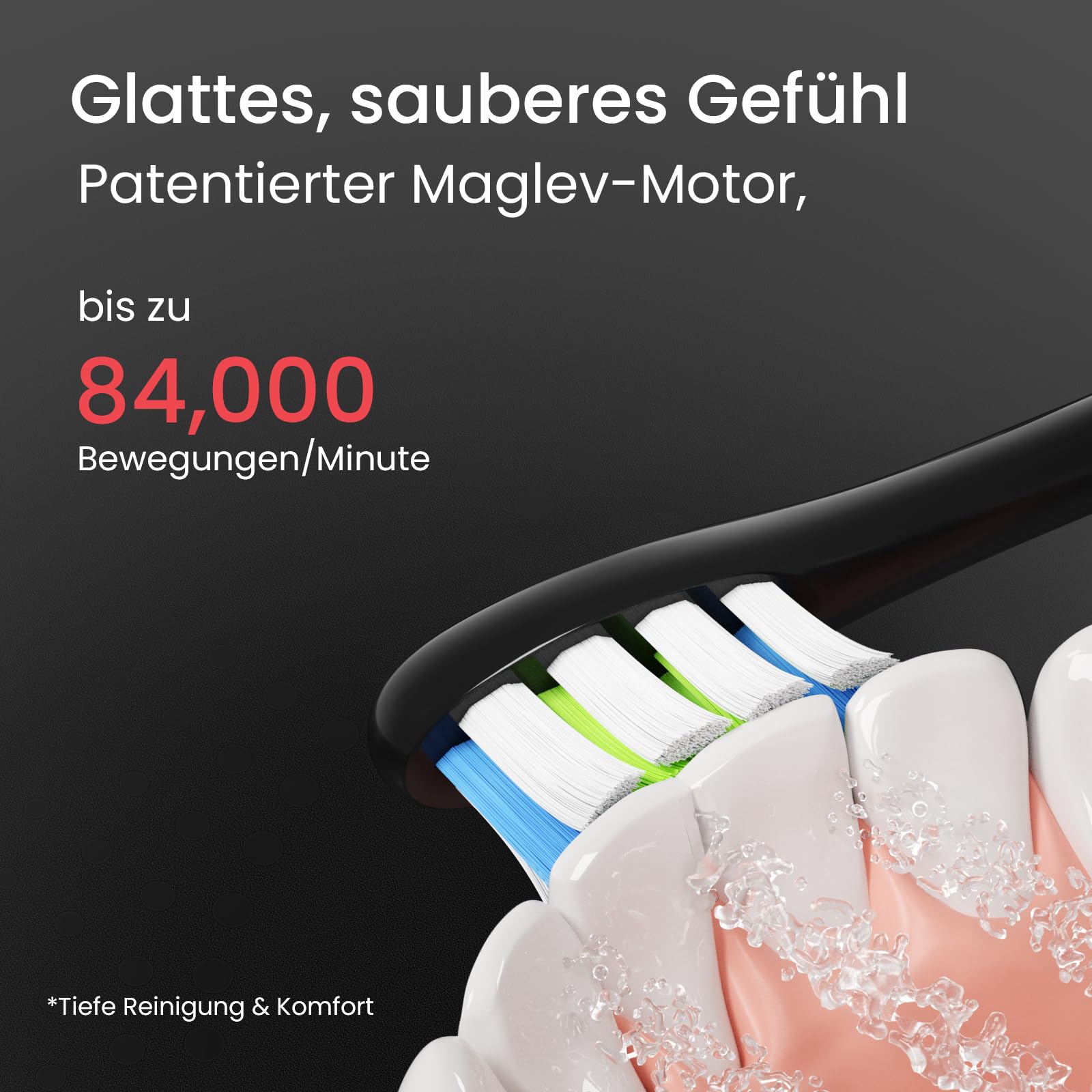 Oclean Elektrische Zahnbürste X Series Pro Elite Gift Set mit 7 Bürstenköpfe & Wandhalterung & Reiseetui, Schallzahnbürste mit Touchscreen, Sonic Electric Toothbrush mit Timer,Tiefschwarz 4