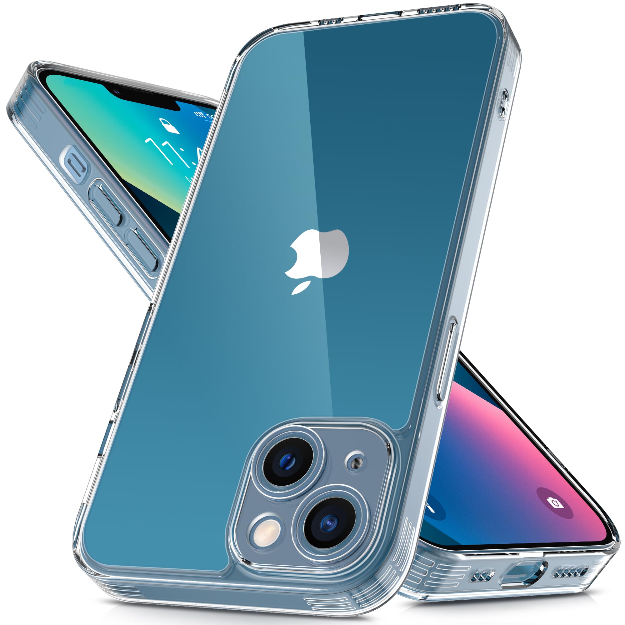 Mootobo for iPhone 13 Case 6.1-Inch, Matte Shockproof Bumper Phone Cover, Military-Grade Protection Ultra Slim 360°Full Body Frosted Translucent Back Phone case for iPhone 13(Clear)