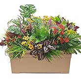 20PCS Fake Flowers UV Resistant Artificial Plants & Faux Shrubs - Outdoor Plastic Greenery Stems for Garden Porch, Window Box Planter, Home Decor(Pot Not Included)