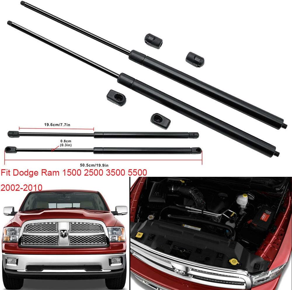 FidgetKute Auto Front Bonnet Hood Lift Supports Struts For Dodge Ram 1/2/3/5500 2002-2010