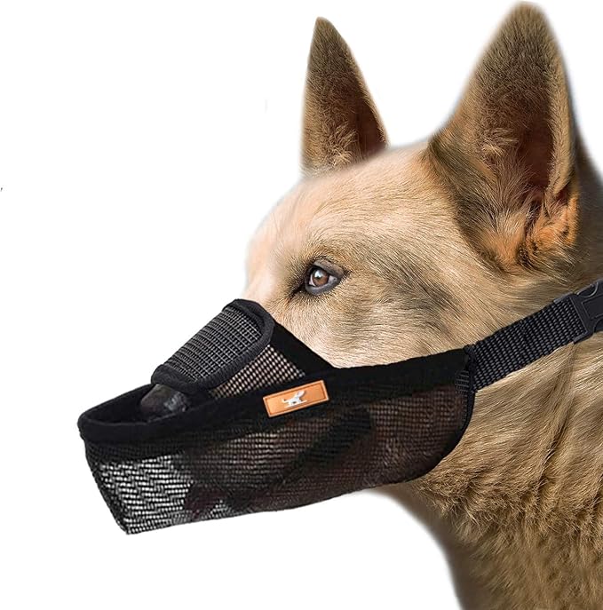 Dog Muzzle, Dog Mouth Guard Mesh for Barking Chewing Biting, Soft