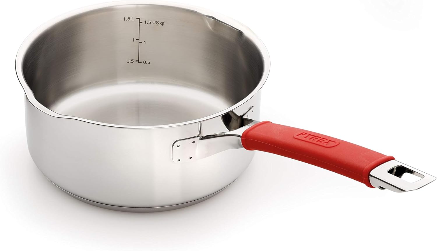 Pyrex P500731 Passion 2 Litre Saucepan, 18 cm, Stainless Steel, Red