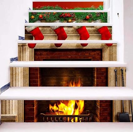 Amazon Com Gxok 6pcs Set 3d Christmas Decoration Stair Stickers