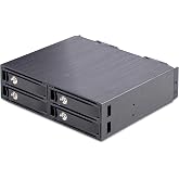 StarTech 4-Bay U.2 NVMe Mobile Rack for 5.25in (4U2525-SAS-BACKPLANE) | 2.5in SFF-8639 SSDs, Backplane, 7-15mm, Up to 32Gbps per drive, Mini-SAS HD cables incl, Removeable trays, Blower fans