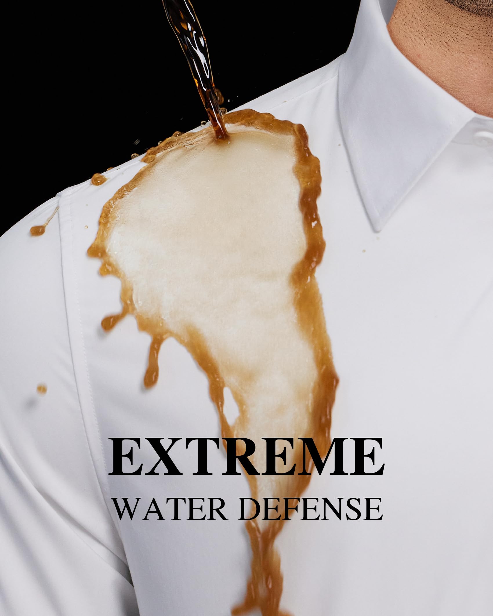 Alimens & Gentle Men's Dress Shirt Regular Fit Stretch Stain Shield Long Sleeve Solid Business Wedding Button Down Shirts