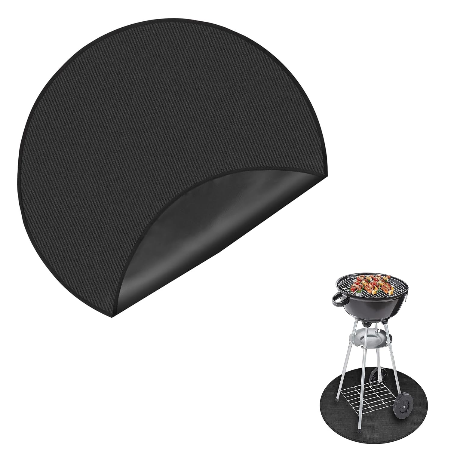 36 Inch Fireproof BBQ Mat for Outdoor Grill and Fire Pit - Oil-Proof & Waterproof Protector for Lawn, Decks and Patios - Under Grill Fireplace