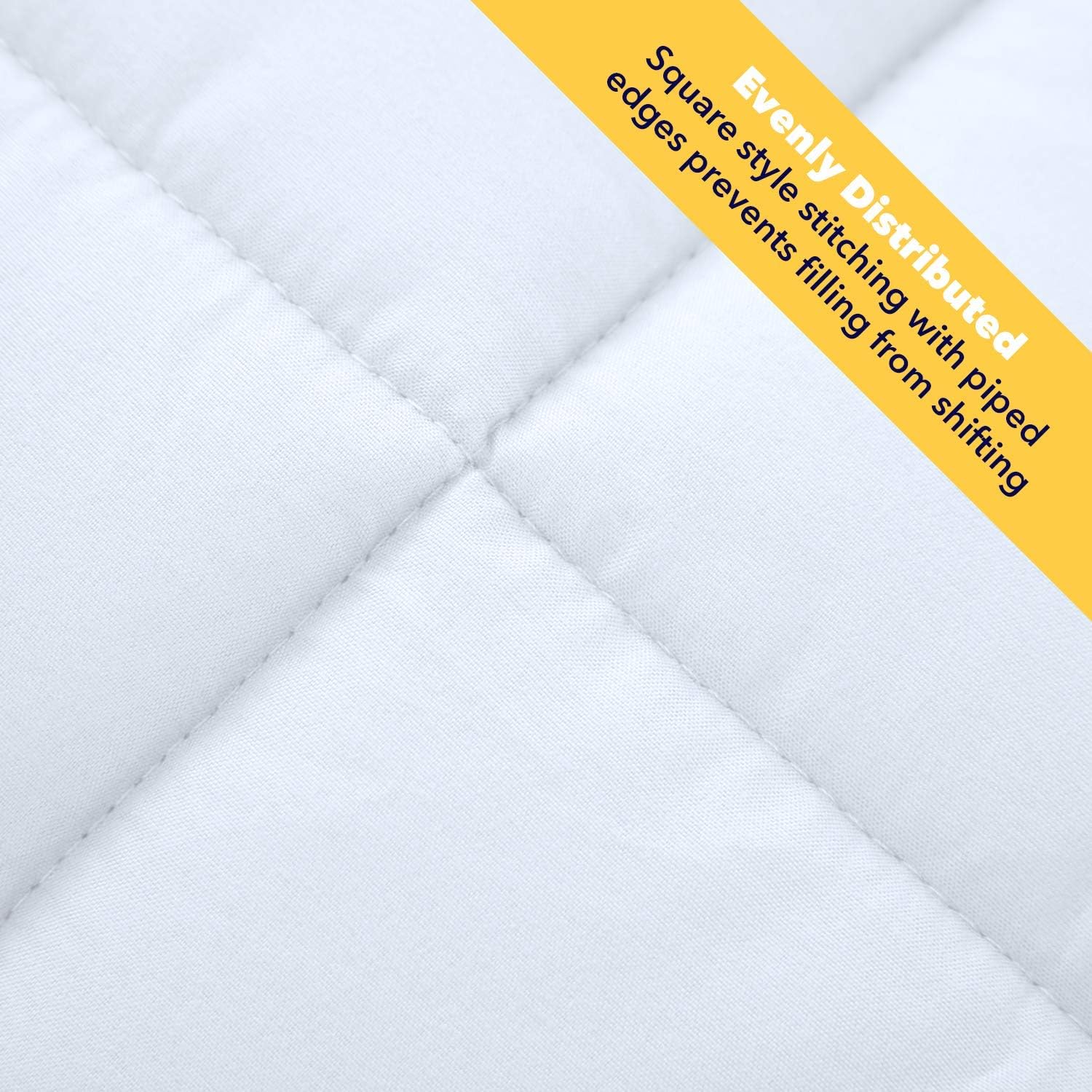 Equinox All-Season White Quilted Comforter - 88 x 88 Inches - Goose Down Alternative Queen Comforter - Duvet Insert Set - Machine Washable - Plush Microfiber Fill (350 GSM): Home & Kitchen